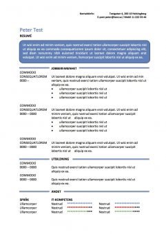 CV mall - resume i textruta - blåCV mall - resume i textruta - blå